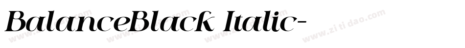 BalanceBlack Italic字体转换